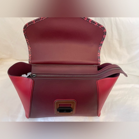 Coach Courier Carryall In Colorblock Leather With Snakeskin Detail - Picture 14 of 14